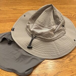 Top-Ex L/XL Men's Sun Hat w/Neck Flap Sunglass Lock SPF 50 Wide Brim Waterproof
